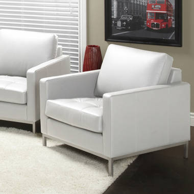 White leather accent online chair modern